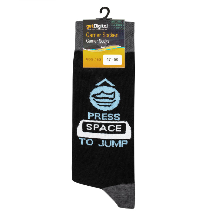 Gamer Socken mit Tastenbefehlen