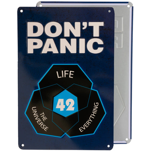 Blechschild Don't Panic 42