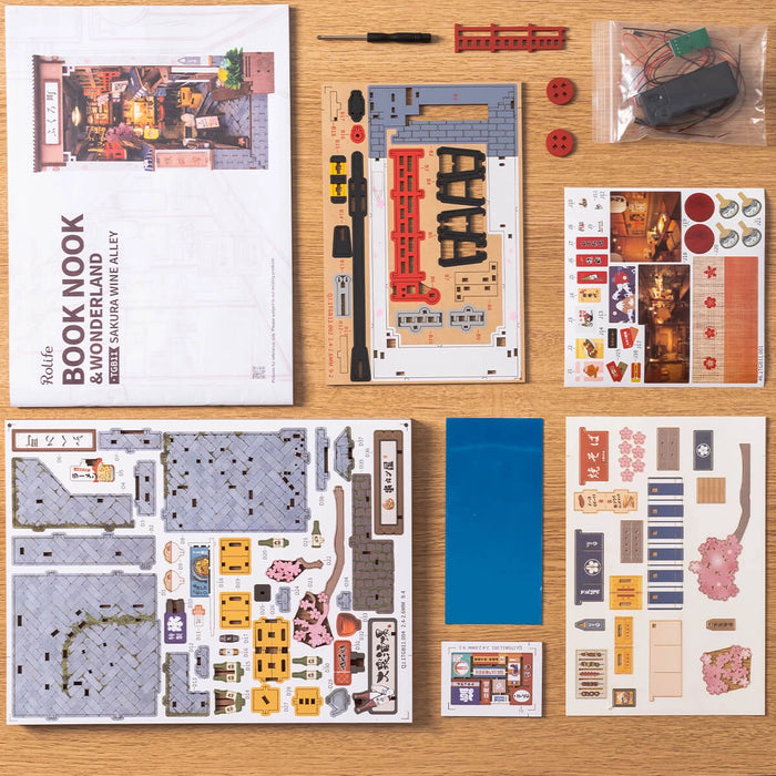 Kit di costruzione in legno Book Nook – Sakura Vicolo del Vino 
