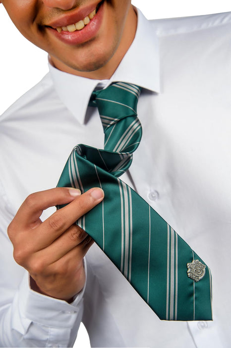Harry Potter Slytherin Krawatte mit Hauswappen-Pin