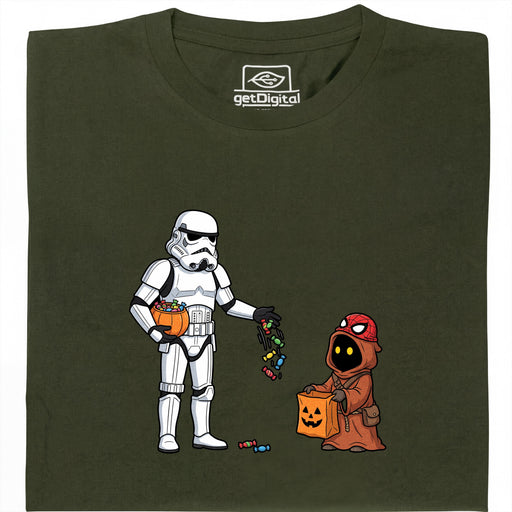 Halloween in einer weit, weit entfernten Galaxis - Hauptansicht T-Shirt Dunkelgrün