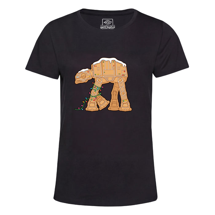 Stumbling Gingerbread - Gingerbread Walker in String Lights - Main View Girlie Black