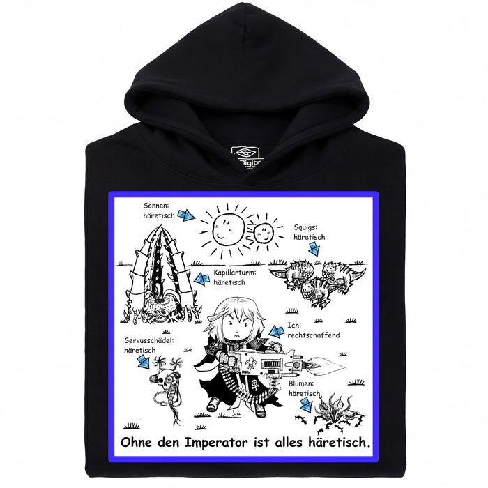 ¡Todo es Herético! - Vista Principal Sudadera Negro