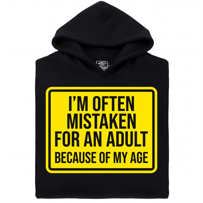 Mistaken For An Adult - Main view Hoodie Black