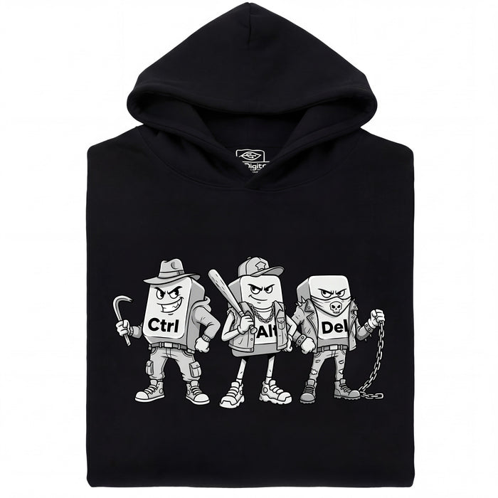 Ctrl Alt Del - De Hardste Bende van het Toetsenbord - Hoofdweergave Hoodie Zwart