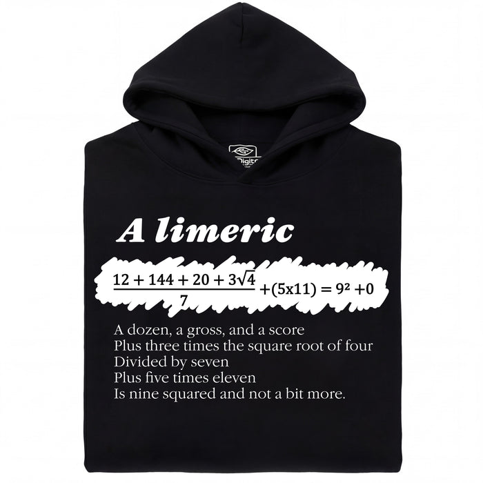 A Limerick - Poema matematico con equazione - Vista principale Hoodie Nero