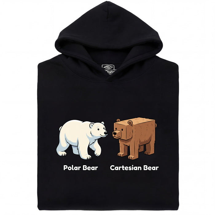 Cartesian Bear - Vista principal Hoodie Negro
