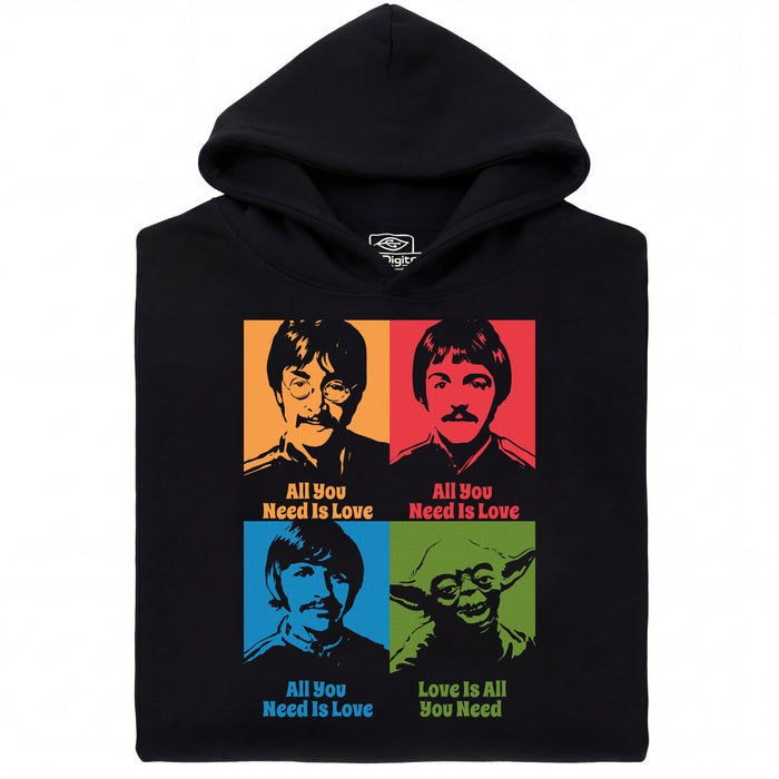 Love is all you need - Hoofdaanzicht Hoodie Zwart