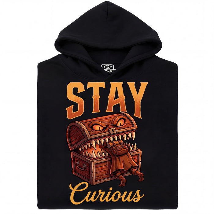 Stay Curious - Vue de face Sweat Noir