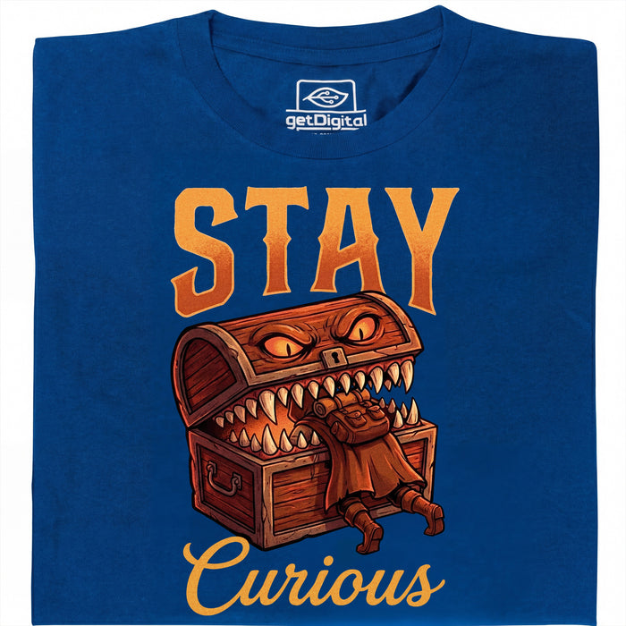 Stay Curious - Vue de face T-Shirt Bleu