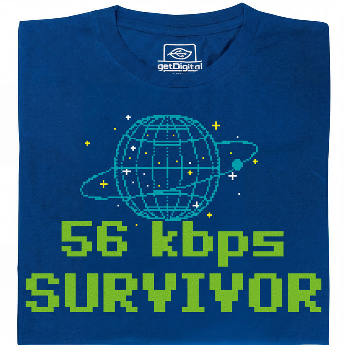 56kbps Survivor - Vue principale T-shirt Bleu