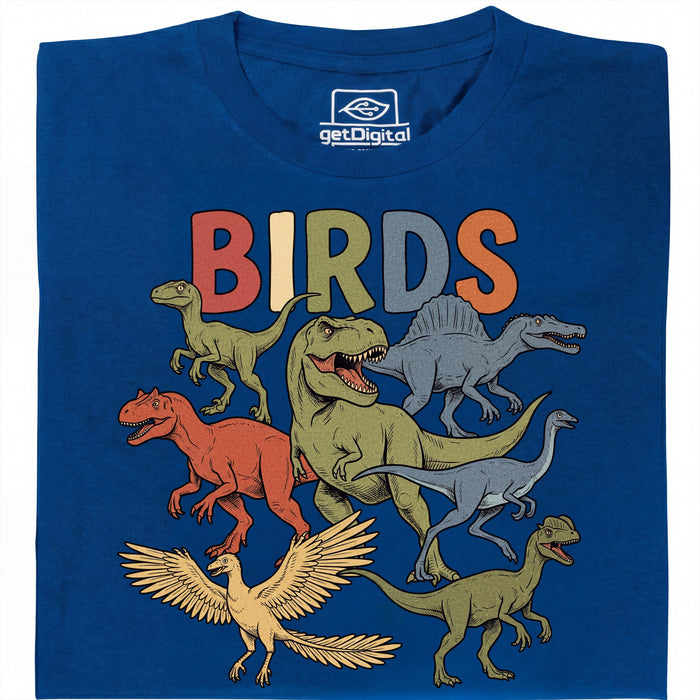 BIRDS - Vooraanzicht T-Shirt Blauw
