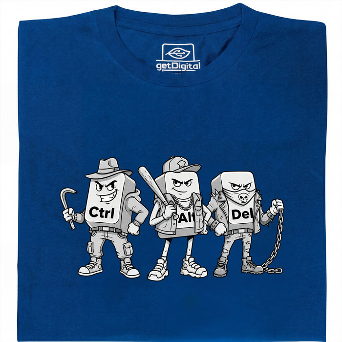 Ctrl Alt Del - De Hardste Bende van het Toetsenbord - Hoofdweergave T-Shirt Blauw