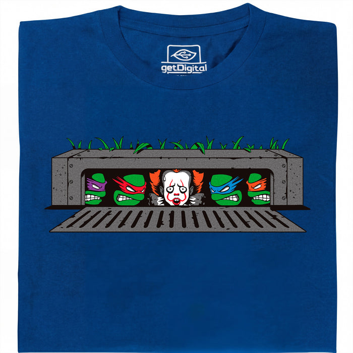 IT vs. Turtles - Hoofdweergave T-Shirt Blauw