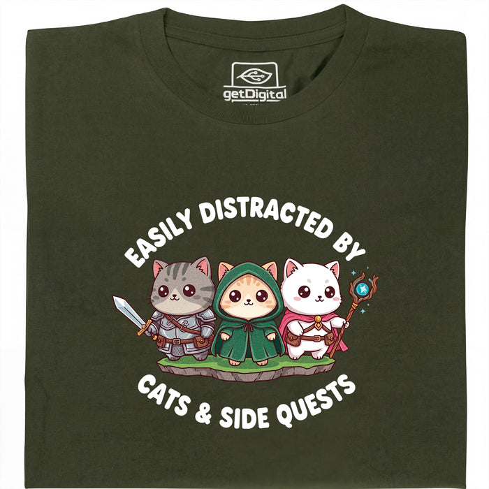 Cats &amp; Sidequests - Main view T-Shirt Dark Green