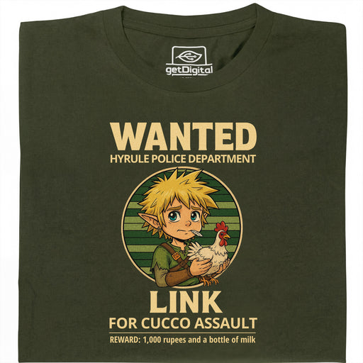 Wanted for Cucco Assault - Hauptansicht T-Shirt Dunkelgrün
