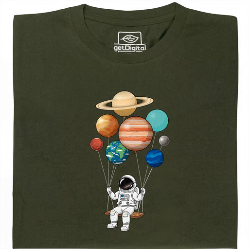 Cosmic Swing - Hauptansicht T-Shirt Dunkelgrün