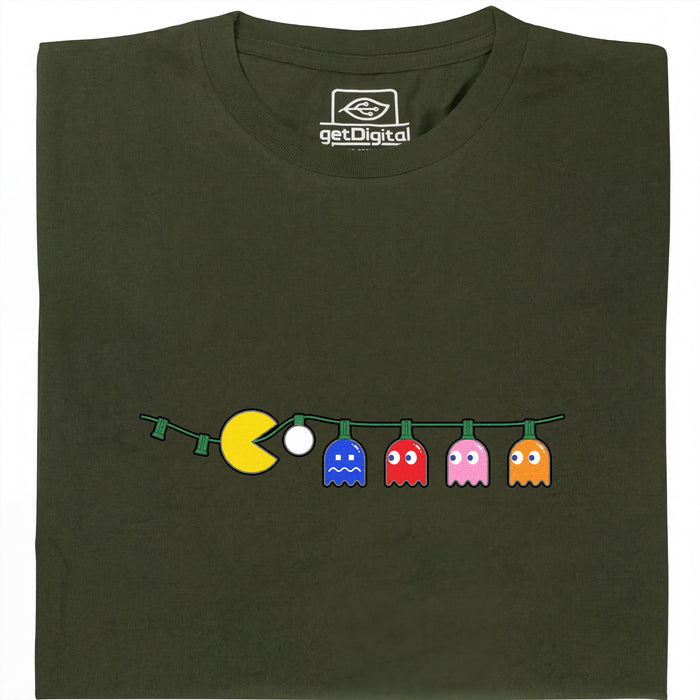 Waka Waka Navidad - La Cadena de Luces como Banquete - Vista principal Camiseta Verde Oscuro