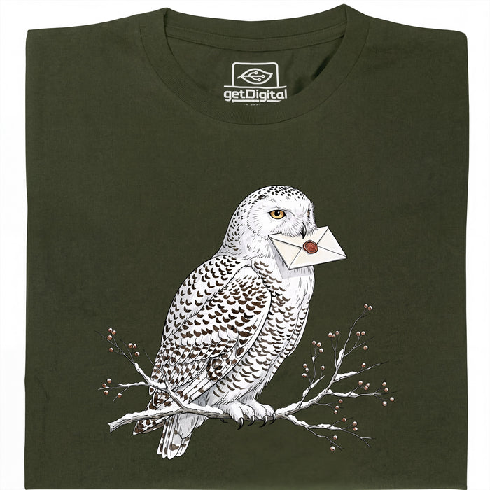 Owl Courier - Vooraanzicht T-Shirt Donkergroen