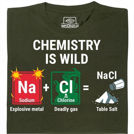 Chemistry Is Wild - Vooraanzicht T-shirt Donkergroen