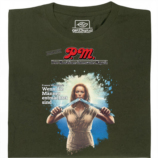 P.M. Magazine 1/1979 Vrouwen Heerschappij - Hoofdweergave T-Shirt Donkergroen