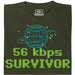 56kbps Survivor - Vue principale T-shirt Vert Foncé
