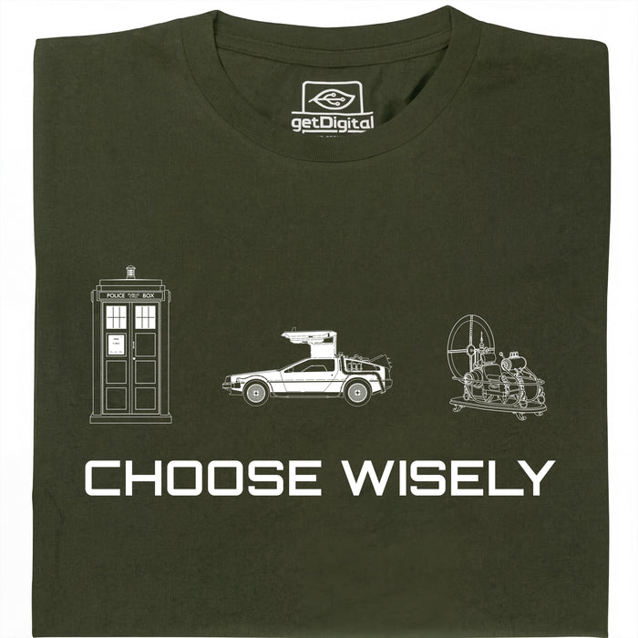 Choose Your Time Machine - Main view T-shirt Dark Green