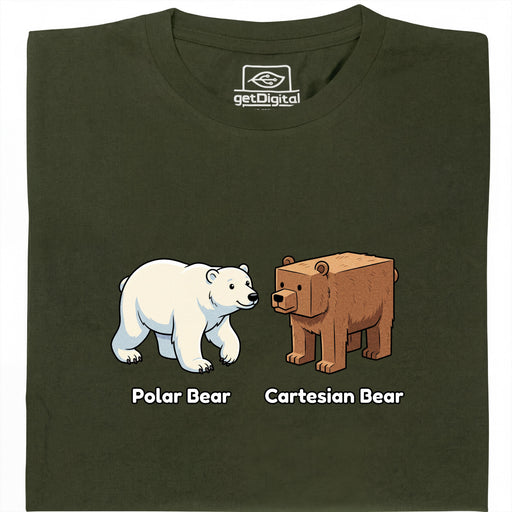 Cartesian Bear - Hauptansicht T-Shirt Dunkelgrün