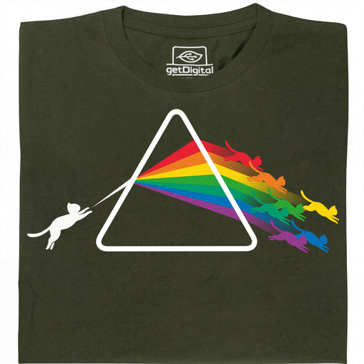 Dark Side of the Cat  - Hauptansicht T-Shirt Dunkelgrün