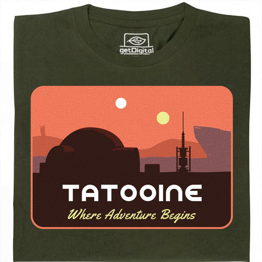 Where Adventure Begins - Hauptansicht T-Shirt Dunkelgrün