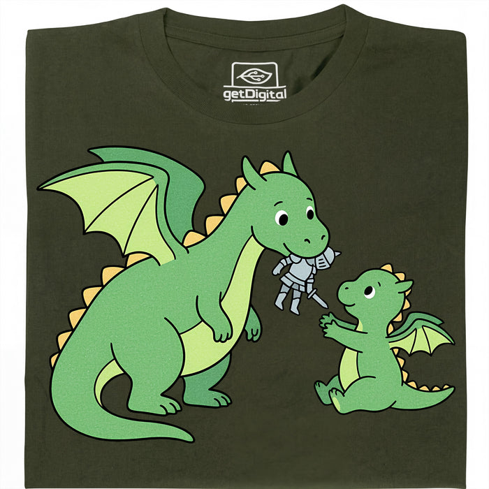Dragon Parenting - Vue principale T-Shirt Vert Foncé
