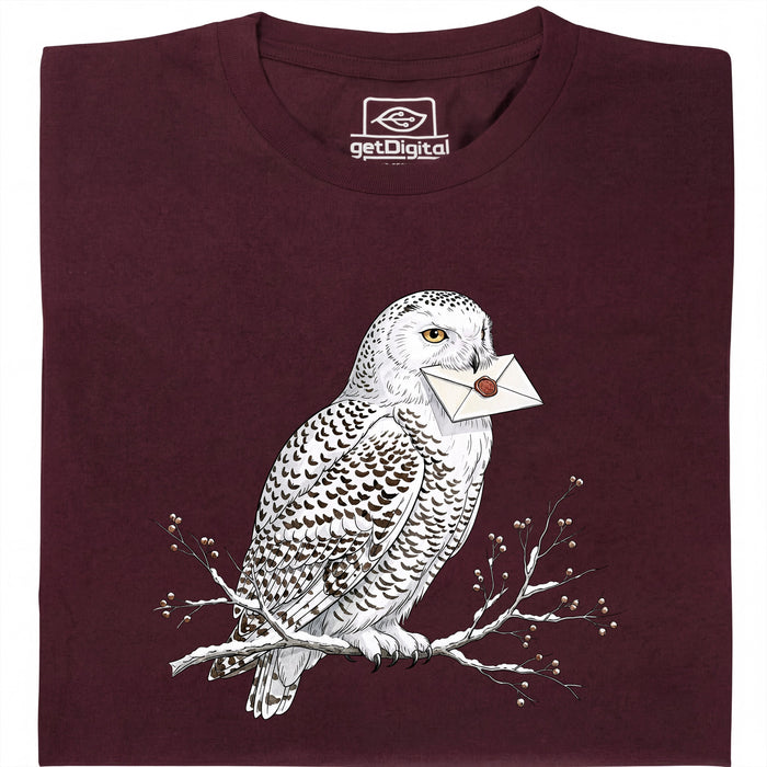 Owl Courier - Vooraanzicht T-Shirt Donkerrood