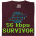 56kbps Survivor - Vue principale T-shirt Rouge Foncé