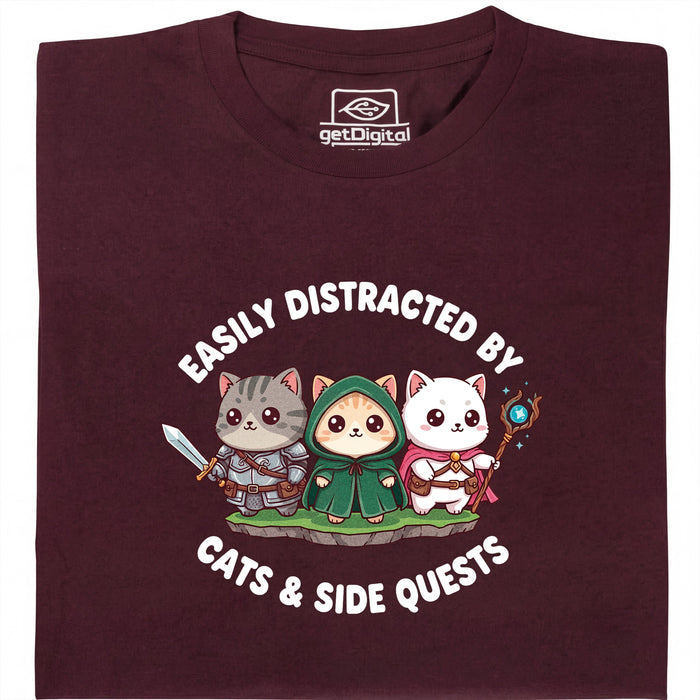 Cats &amp; Sidequests - Main view T-Shirt Dark Red