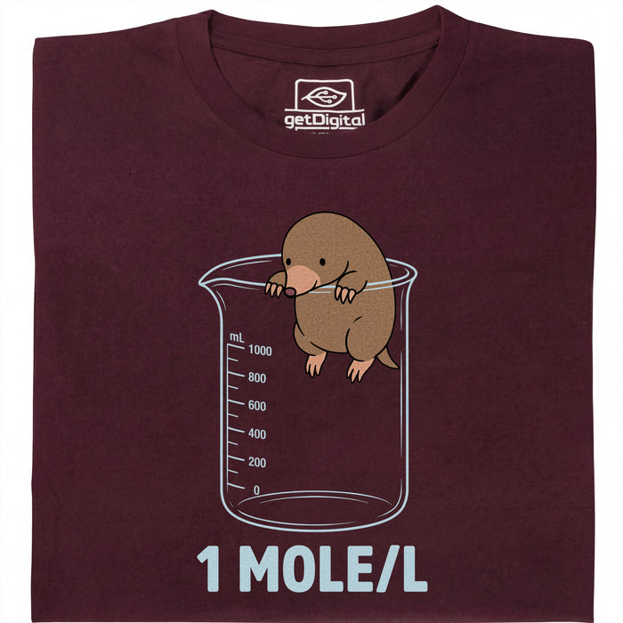 One Mole per Liter - Main view T-Shirt Dark Red