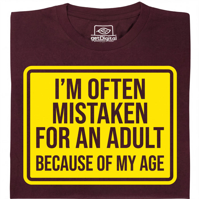 Mistaken For An Adult - Main view T-Shirt Dark Red