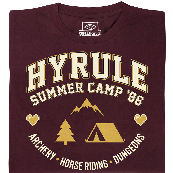 Hyrule Summer Camp - Vista frontal Camiseta Rojo Oscuro