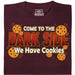 Come to the Dark Side - We Have Cookies - Vue principale T-shirt Rouge Foncé