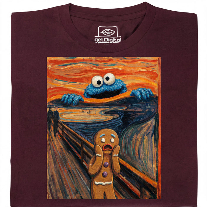 El Grito - Edición Monstruo de las Galletas - Vista principal Camiseta Rojo Oscuro