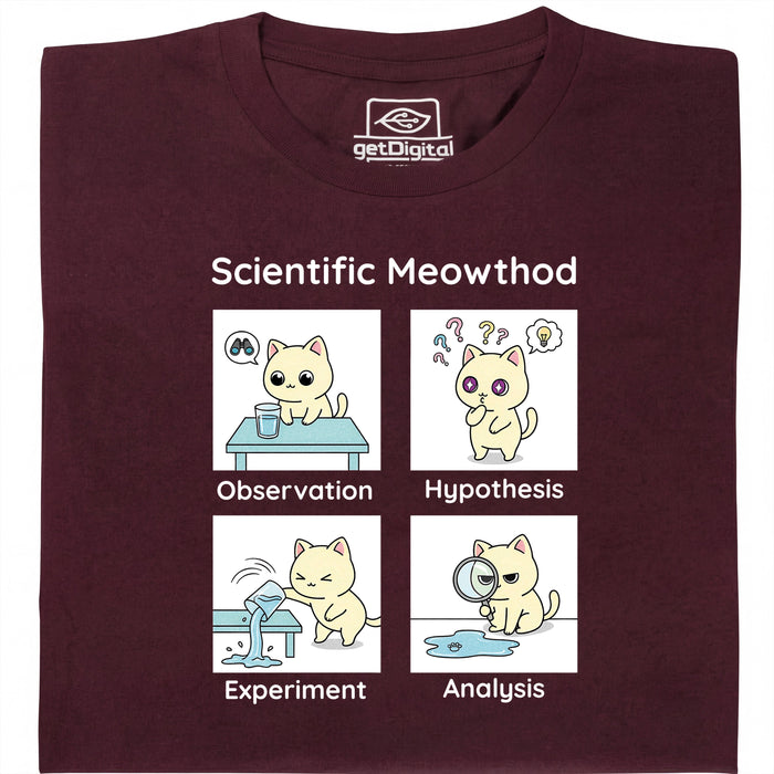 Scientific Meowthod - Main view T-shirt Dark Red