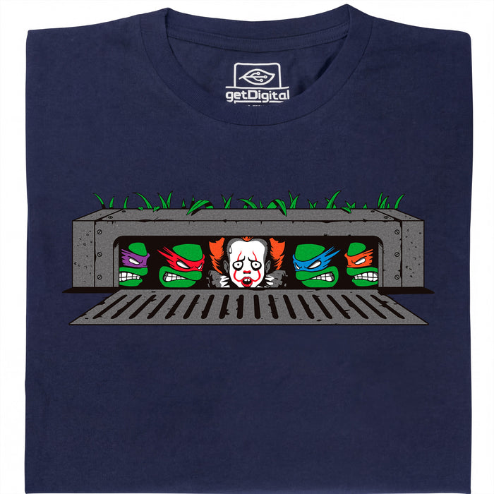 IT vs. Turtles - Hoofdweergave T-Shirt Marineblauw