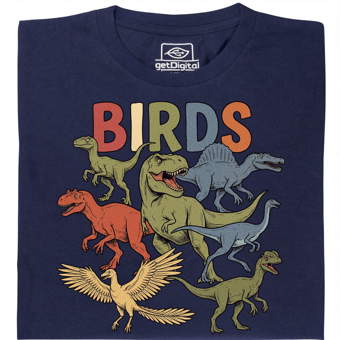 BIRDS - Vooraanzicht T-Shirt Marineblauw