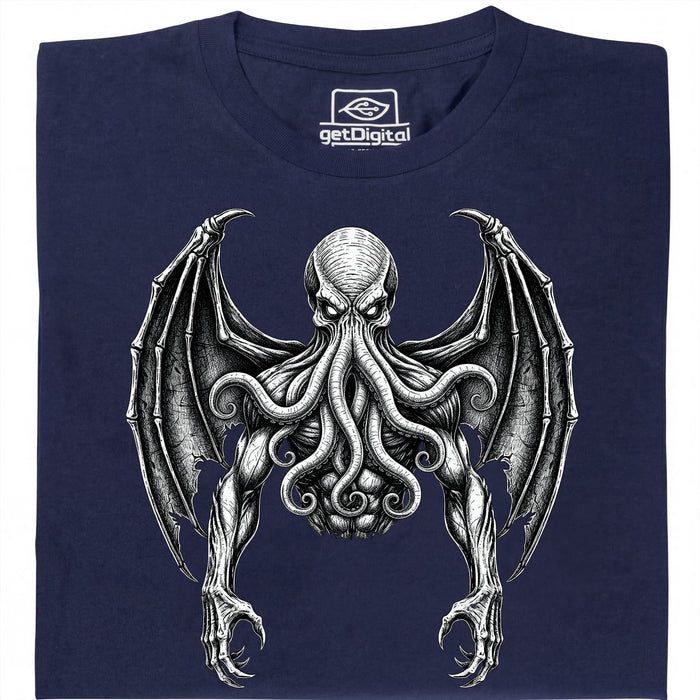 Cthulhu - The Great Old One - Front View T-Shirt Navy Blue
