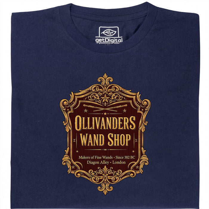 Ollivanders Wand Shop - Vue principale T-shirt Bleu Marine