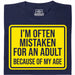 Mistaken For An Adult - Main view T-Shirt Navy Blue