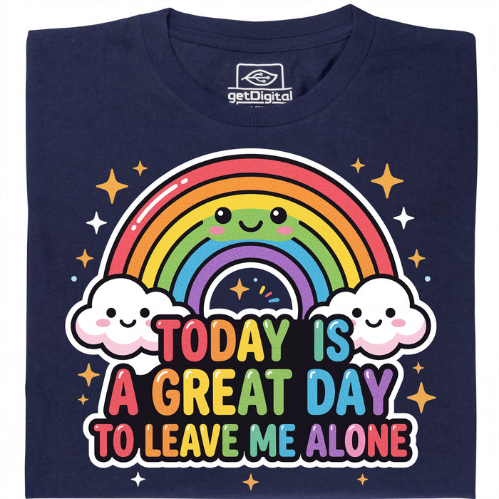 A Great Day To Leave Me Alone - Vista principale T-shirt Blu navy
