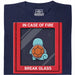 In Case of Fire - Break Glass - Hoofdweergave T-Shirt Marineblauw