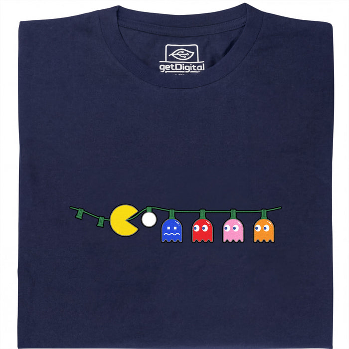 Waka Waka Navidad - La Cadena de Luces como Banquete - Vista principal Camiseta Azul Marino