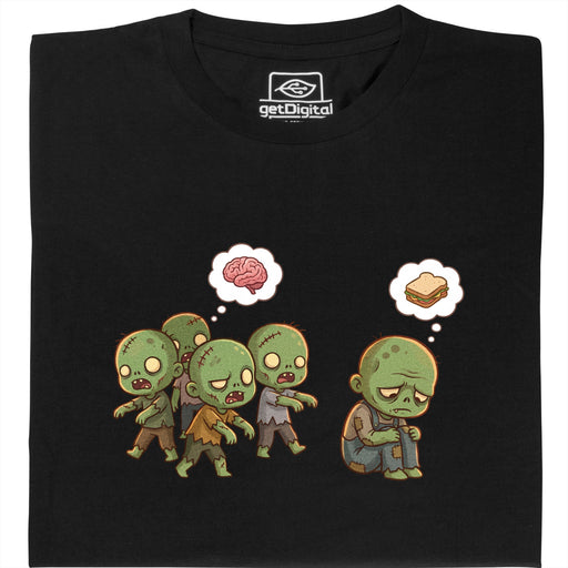 Zombie Vegetarian - Vista frontale T-Shirt Nero