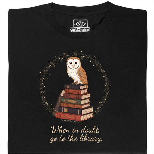 When in doubt, go to the library - Main view T-Shirt Black